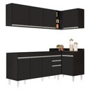 Ver imagem 1 de Armário de Cozinha Modulado de Canto Esquerdo 4 Peças Cp49 Balcão sem Tampo Preto - Lumil Lumil Móve