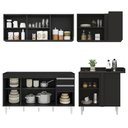 Ver imagem 6 de Armário de Cozinha Modulado de Canto Esquerdo 4 Peças Cp49 Balcão sem Tampo Preto - Lumil Lumil Móve