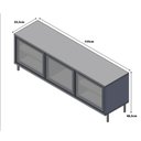 Ver imagem 3 de Rack para Tv até 55" Bancada 135cm Refresh com 3 Portas de Vidro e 2 Prateleiras Cor:preto