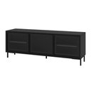 Ver imagem 1 de Rack para Tv até 55" Bancada 135cm Refresh com 3 Portas de Vidro e 2 Prateleiras Cor:preto
