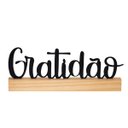 Ver imagem 3 de Palavra Decorativa Gratidão em Aço Com Suporte de Madeira - Wp Connect Suporte de Aço Gratidão Preto