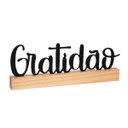 Ver imagem 1 de Palavra Decorativa Gratidão em Aço Com Suporte de Madeira - Wp Connect Suporte de Aço Gratidão Preto
