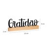 Palavra Decorativa Gratidão em Aço Com Suporte de Madeira - Wp Connect Suporte de Aço Gratidão Preto - 4