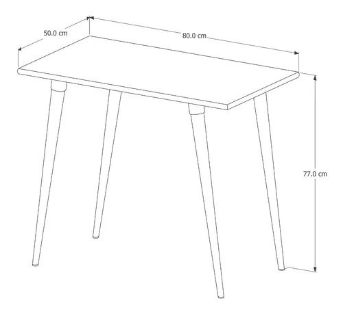 Mesa Escrivaninha Off White Retrô em Mdf e Pés Palito de Madeira - 3