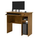 Ver imagem 1 de Mesa Computador Gamer Suporte Teclado CPU Escrivaninha Gaveta Nicho Quarto Escritório Viena Freijó