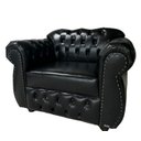 Ver imagem 4 de 1 Sofa Chesterfield Capitone Imperatriz 2.30m (3 Lugares) + 1 Poltrona - Corano Preto/ Barbearia, Tv