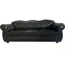 Ver imagem 2 de 1 Sofa Chesterfield Capitone Imperatriz 2.30m (3 Lugares) + 1 Poltrona - Corano Preto/ Barbearia, Tv