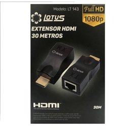 Extensor HDMI 30 Metros Via Cabo De Rede RJ45 CAT-5E Lotus - 6 Extensor HDMI 30 Metros Via Cabo De Rede RJ45 CAT-5E Lotus - 6