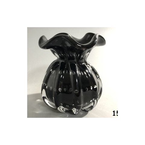 Vaso de Vidro Sodo-Cálcico Italy Preto 11,5x13cm