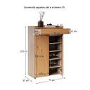 Ver imagem 3 de Sapateira Multiuso Vertical 2 Portas Calçados até 45 Cashmere Fendi 74 cm Tilo Idimex