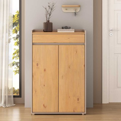 Sapateira Multiuso Vertical 2 Portas Calçados até 45 Cashmere Fendi 74 cm Tilo Idimex