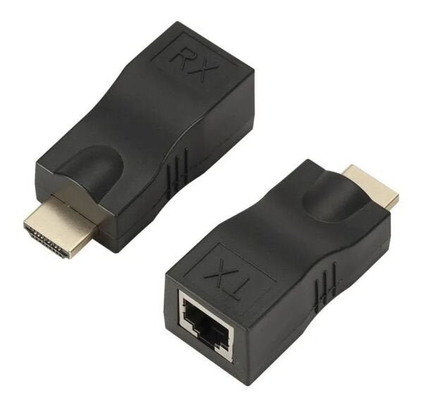 Kit Extensor HDMI 30m Via Cabo RJ45 + Cabo De Rede 3 Metros - 4