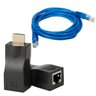 Kit Extensor HDMI 30m Via Cabo RJ45 + Cabo De Rede 3 Metros - 1
