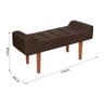 Banco Recamier Daia 1,30 em Veludo Marrom para Quarto Sala Pés em Madeira - 3