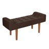Banco Recamier Daia 1,30 em Veludo Marrom para Quarto Sala Pés em Madeira - 2