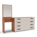 Ver imagem 2 de Cômoda Penteadeira Lisboa 8 Gavetas com Espelho 209x160cm Creme/Freijó 250798