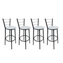 Ver imagem 1 de Kit 4 Banquetas Alta Preta Cozinha Gourmet Americana Balcão:branco