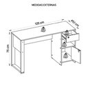 Ver imagem 6 de Escrivaninha Mesa Computador Escritório Meta Marrom Caemmun