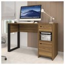 Ver imagem 3 de Escrivaninha Mesa Computador Escritório Meta Marrom Caemmun