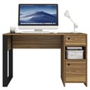 Ver imagem 4 de Escrivaninha Mesa Computador Escritório Meta Marrom Caemmun