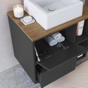 Ver imagem 5 de Conjunto para Banheiro Modulado com 5 Peças Iluminação LED e Cuba 156cm Yescasa Preto/Mel/Grafite