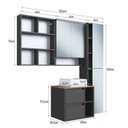 Ver imagem 3 de Conjunto para Banheiro Modulado com 5 Peças Iluminação LED e Cuba 156cm Yescasa Preto/Mel/Grafite