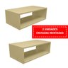 Kit 2 Unidades Mesa De Cabeceira Suspenso Criado Mudo Mdf Nicho Quarto 20x60x31cm - Bege - 1