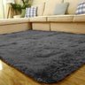 Tapete Sala Quarto 2,00 x 1,40 M Felpudo Peludo Luxuoso e Macio Cinza Escuro - 1