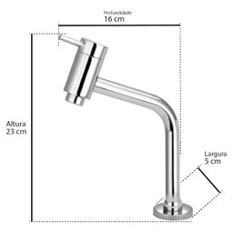 Torneira para Lavatório Cromada com Design Clean e Acabamento Brilhante para Banheiros - 5
