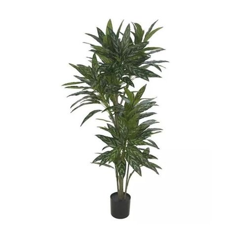 Planta Árvore Artificial Dracena Real Toque Verde Creme 1,90m