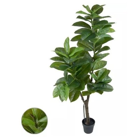Planta Árvore Artificial Ficus Elástica Real Toque Verde 1,78m