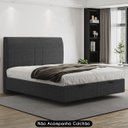 Ver imagem 2 de Cama Queen Flutuante Baú Cabeceira 160cm Fly S05 Linho Preto - Mpozenato