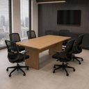 Ver imagem 3 de Mesa de Reunião para Escritório Retangular 180x90cm ME4203 Amêndoa Tecnomobili
