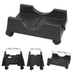 Suporte para Computador Cpu com Rodinhas e Regulagem de Largura Preto - Carrinho para Gabinete - 2