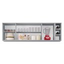Ver imagem 6 de Armário de Cozinha Aéreo Nevada com Nicho 180cm 4 Portas Cinza Claro - Lumil