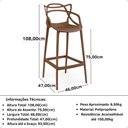Ver imagem 2 de Kit 8 Banquetas Allegra com Encosto Design Cozinha/bancada - Marrom