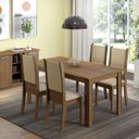 Ver imagem 1 de Conjunto Sala de Jantar Mesa 4 Cadeiras Melissa Madesa