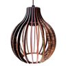 Lustre de Teto Vazado Moderno de Madeira Luminária Pendente - 1