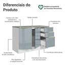 Ver imagem 3 de Balcão de Cozinha 120 cm 2 Portas 3 Gavetas Branco/Cinza Lux Madesa