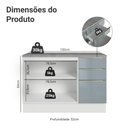 Ver imagem 2 de Balcão de Cozinha 120 cm 2 Portas 3 Gavetas Branco/Cinza Lux Madesa