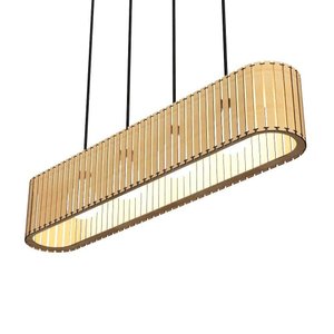 Luminária Centauro Modelo Ripado - Mdf Cru_5mts de Cabo
