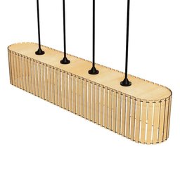 Luminária Centauro Modelo Ripado - Mdf Cru_5mts de Cabo - 2