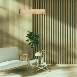 Luminária Centauro Modelo Ripado - Mdf Cru_5mts de Cabo - 4