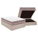 Ver imagem 1 de Conjunto Box Baú Casal: Colchão Molas Herval Maxspring Livorno + Base Crc Suede Clean (138x188)