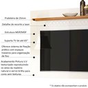 Ver imagem 3 de Painel para Tv até 65 Polegadas 160cm Sala de Estar Win New Off White/coral - Frade Movelaria