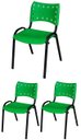Ver imagem 2 de Cadeira Iso Base Preto Escola, Escritório - Kit 3 Un
