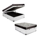 Ver imagem 1 de Cama Box Baú Casal Colchão Aylla Espuma D33 NK Camas + Box Sintético 59x138x188 Cor:Branco