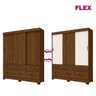 Guarda-Roupa Roupeiro Casal Flex 3 Portas Deslizantes 6 Gavetas Briz - 1