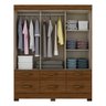 Guarda-Roupa Roupeiro Casal Flex 3 Portas Deslizantes 6 Gavetas Briz - 4