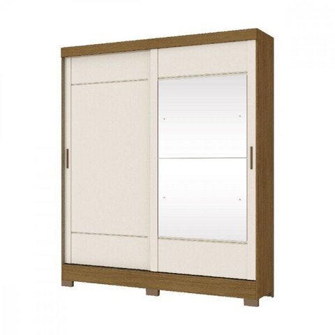 Guarda-Roupa Solteiro 2 Portas Deslizantes com Espelho Briz